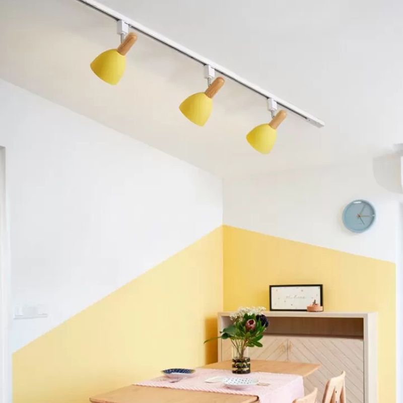 Nordische Schienenbeleuchtungs-Sets, moderner, minimalistischer Macaron-Stil, für Zuhause, Wohnzimmer, Hintergrund, Wand, kommerzielles Bekleidungsgeschäft, Ausstellungsraum, Spotlight