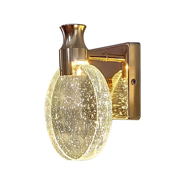 Round Crystal Wall Light Sconces Postmodern Wall Mounted Lighting for Bedroom