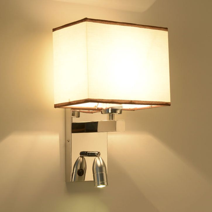 Fabric Geometric Wall Light Fixture Modern Wall Lighting for Bedroom
