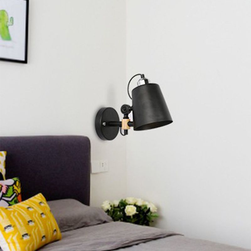 Industrial Style Wall Lamp Empire Shade Metal 1 Light Sconces for Bedroom