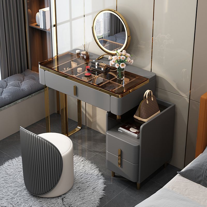 Glam 23.6" H Make-up Vanity Bedroom Glass Vanity Dressing Table