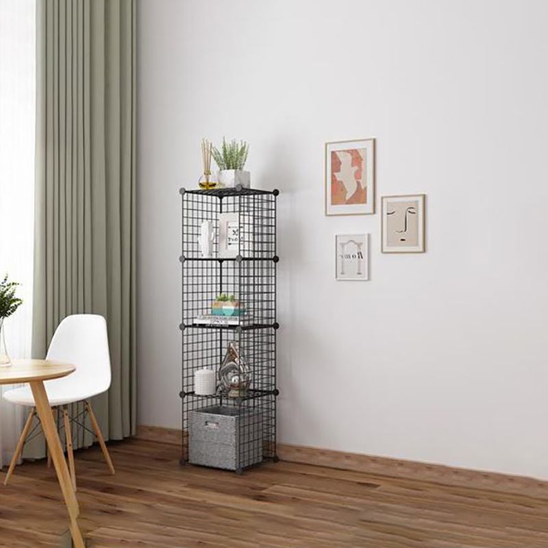 Contemporary Metal Bookcase Closed Back Bookshelf for Living Room