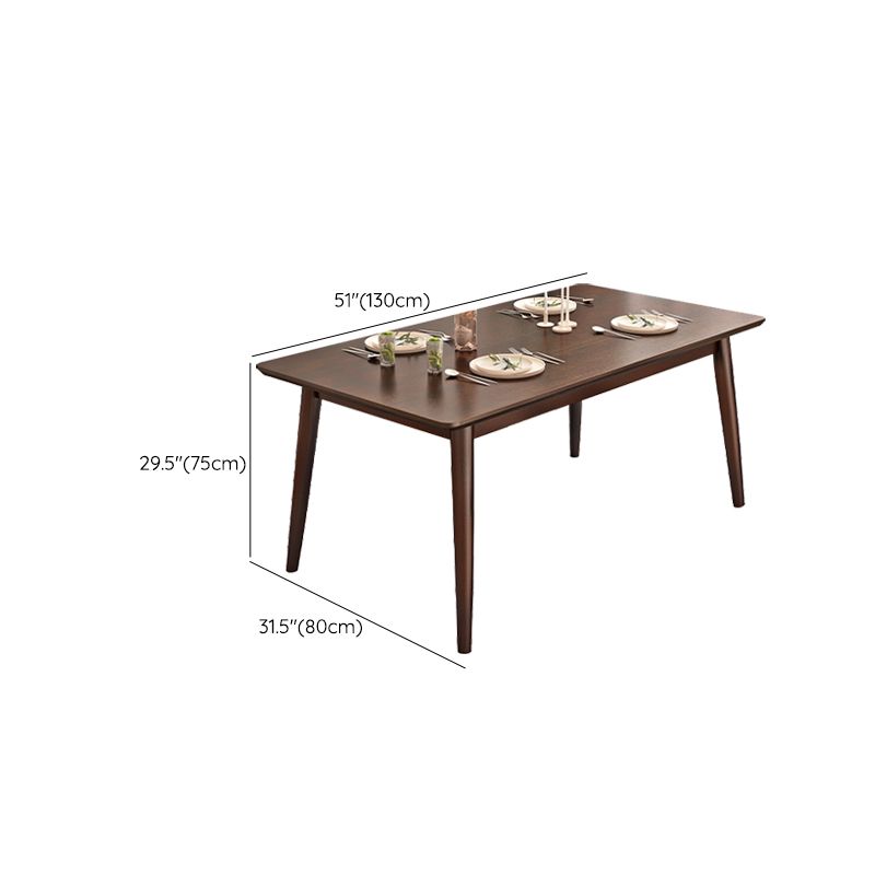 Brown Rectangle Dining Table Solid Wood Dining Table for Dining Room