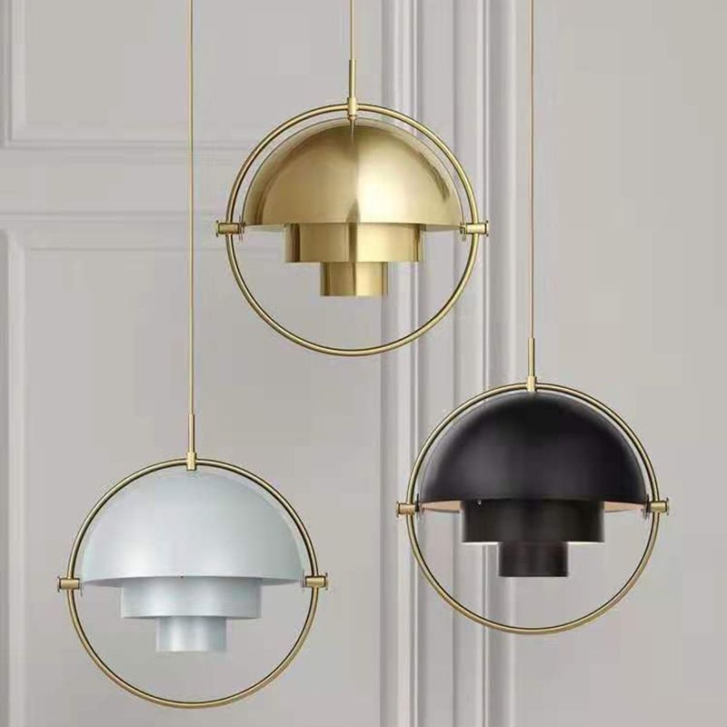 Lámpara de metal electroplata artística artística moderna Luz colgante geométrica para comedor para comedor