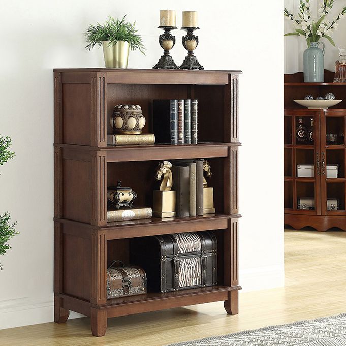 14" Wide Contemporary Shelf Vertical Closed Back Solid Wood Bookcase