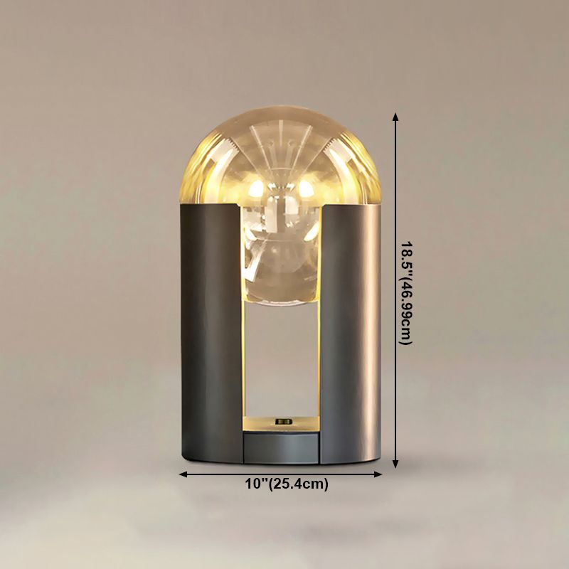 Lampada da tavolo in vetro stile moderno Forma geometrica Lampada da scrivania a 1 luce per camera da letto