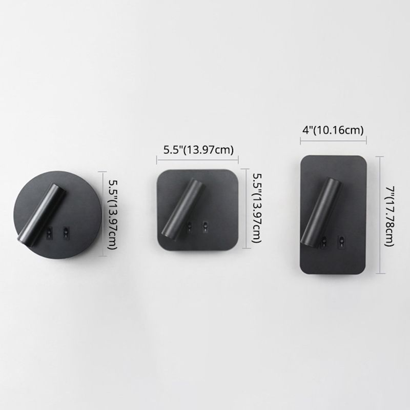 Aluminum Cylinderical Sconce Light Fixtures Modern Minimalist Style 2 Lights Wall Light