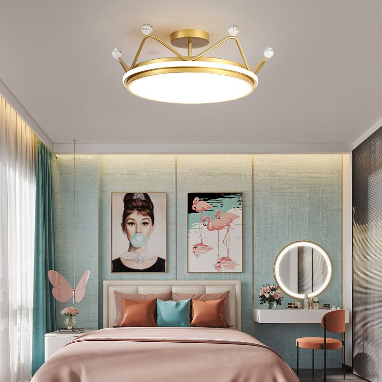 Corona semifulto monte leggero macaron nordico macarfull a soffitto metallico per la camera da letto per bambini