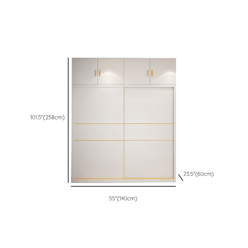 White Engineered Wood Wardrobe Cabinet Contemporary Wardrobe Armoire