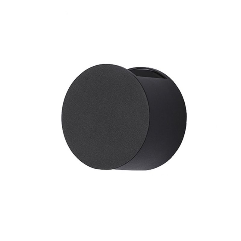 Circular Shape Wall Light Modern Style Metal 2 Lights Sconce in Black/White