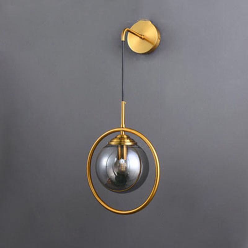 Modern Sphere Shade Wall Lighting Glass 1 Head Indoor Wall Lighting