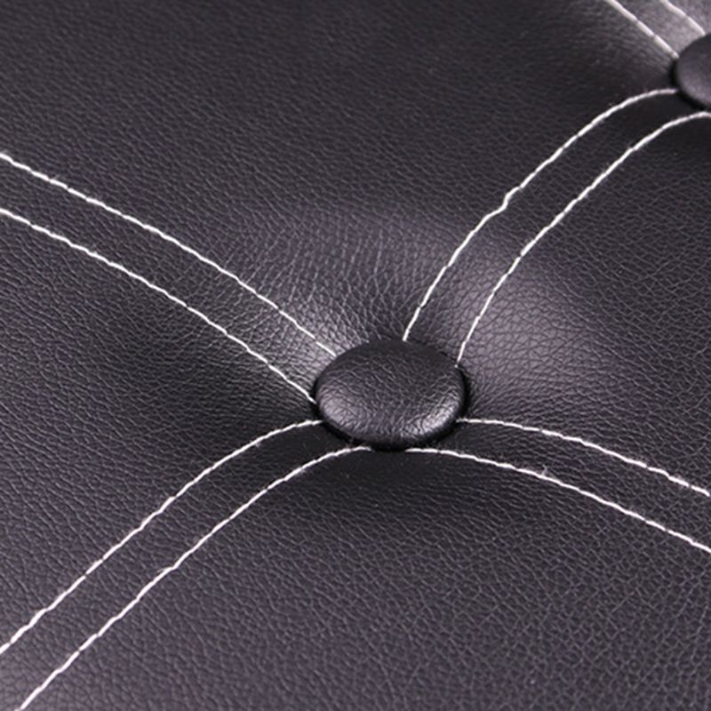 Mid-Century Modern Pouf Ottoman PU Leather Tufted Square Ottoman with Storage