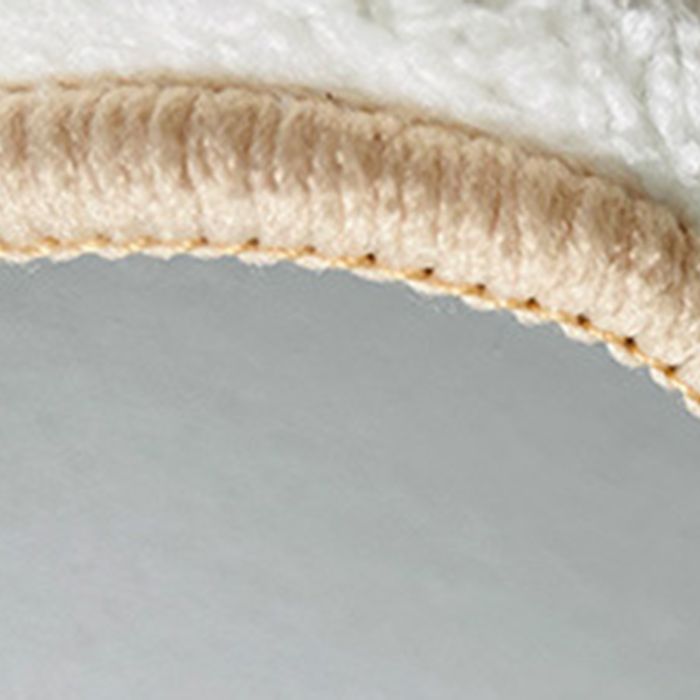 White Simple Rug Polyester Contemporary Carpet Non-Split Backing Area Rug for Indoor Room