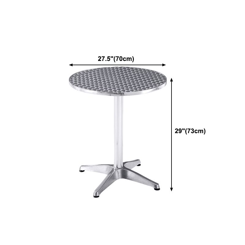 Stainless Steel Dining Table Industrial Pedestal Dining Table in Stainless Steel