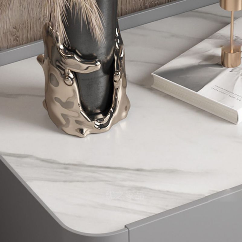 2 - Drawer Contemporary Accent Table Nightstand Antique Finish Bedside Cabinet