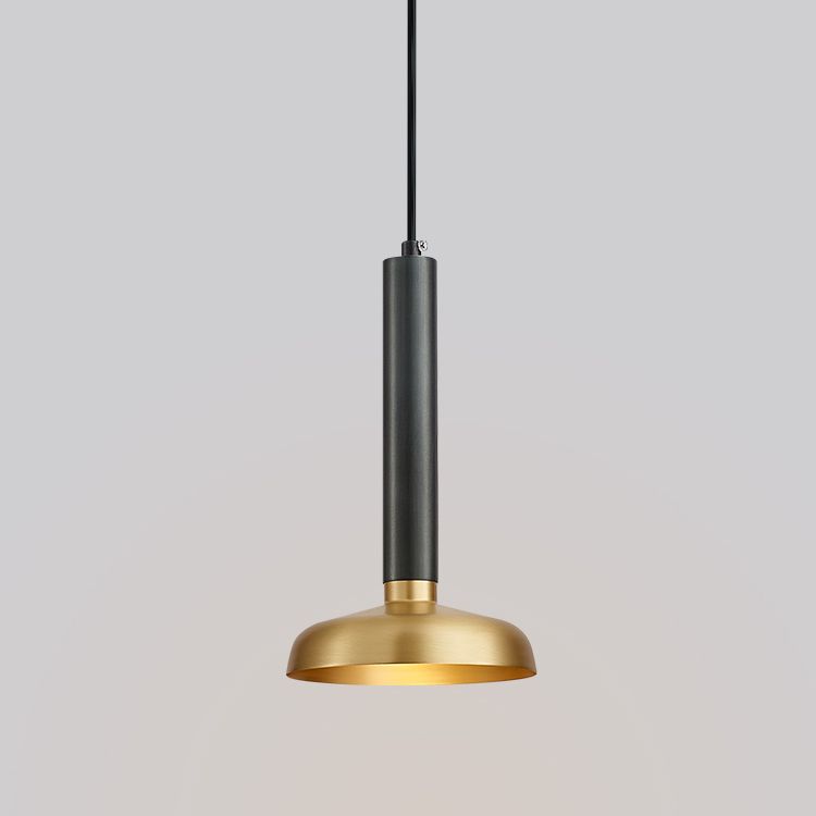 Moderne luxuriöse Single -Anhänger Leichte Kupferstange Hängelampe in Schwarz und Gold