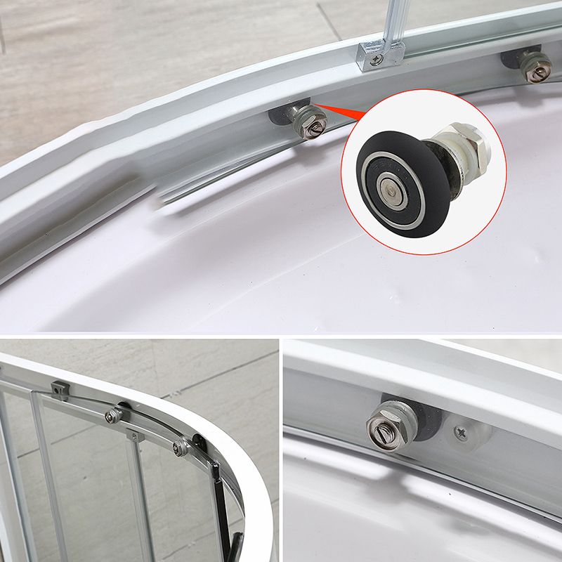 Round Shower Kit Tempered Glass Shower Enclosure with Door Handle