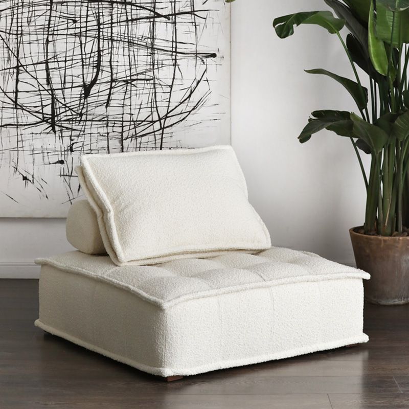 Contemporary Sofa with Bolster Pillows Armless Settee for Bonus Room