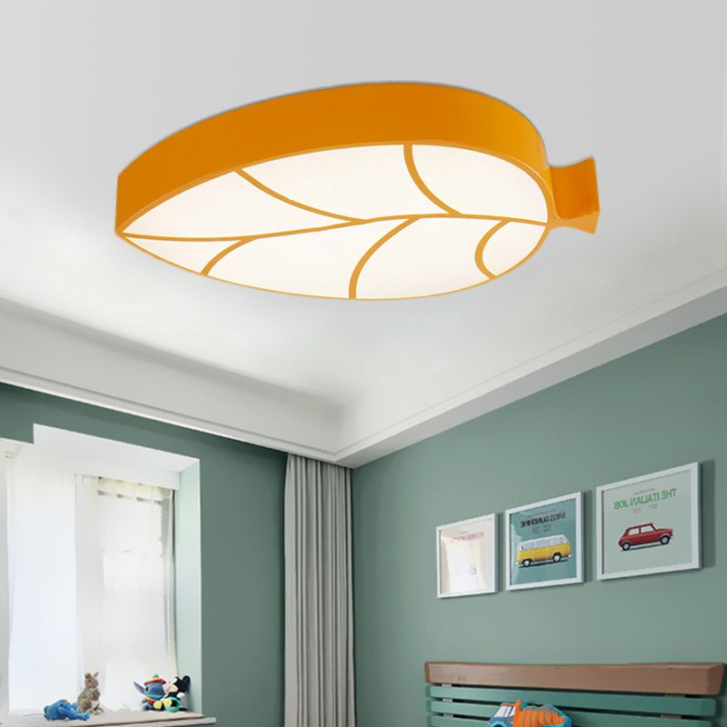 Bladvormige LED Flush Mount Licht Cartoon Acryl Metaal Plafond Lamp voor Kid Slaapkamer
