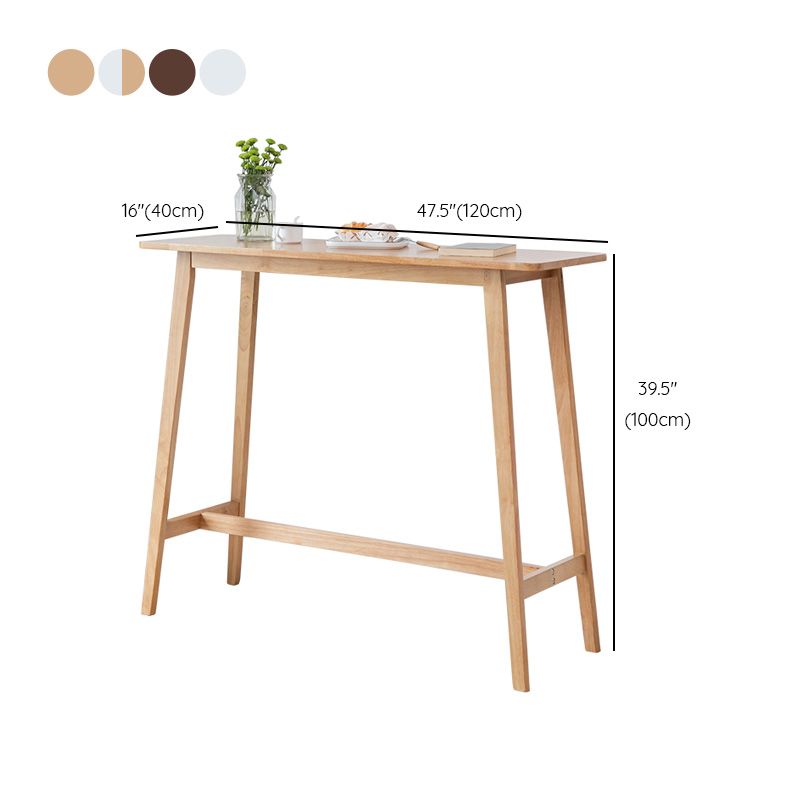 Contemporary Rectangle Bar Table Solid Wood Counter Height Bar Dining Table