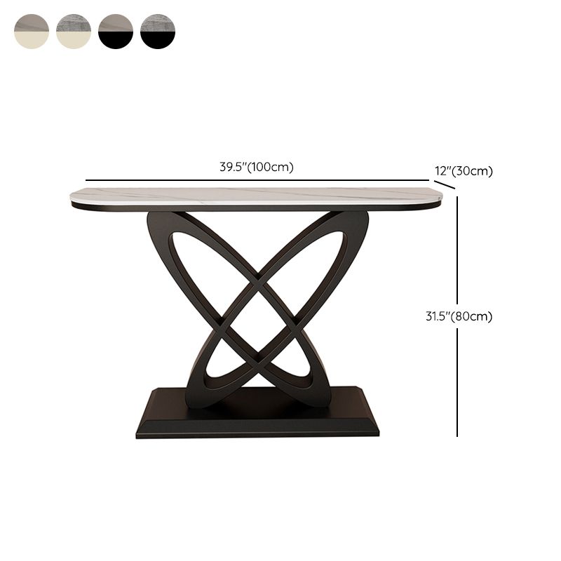 Contemporary Console Table Antique Finish Console Sofa Table in Stone