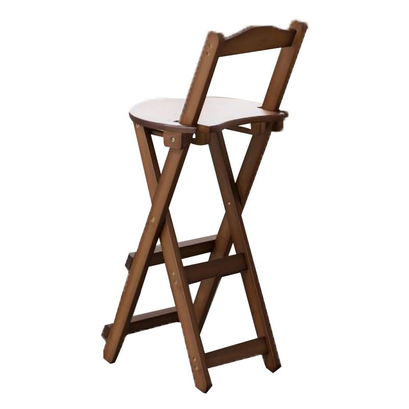 Contemporary Solid Wood Folding Bar Stool Indoor Bar Stool with Wooden Seat