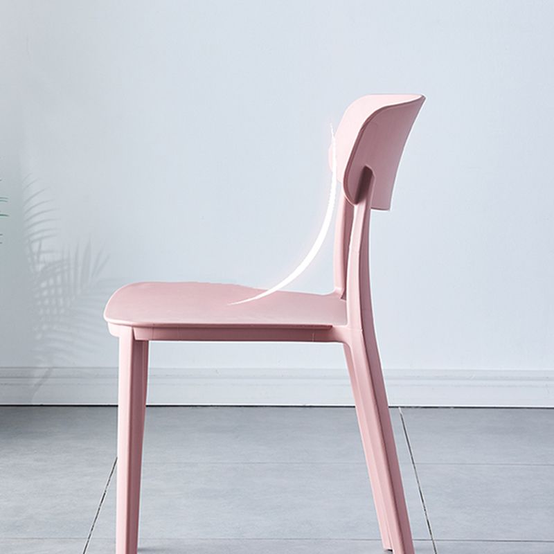 Scandinavian Home Plastic Side Chair Matte Finish Open Back Dining Chair (Set of 4)