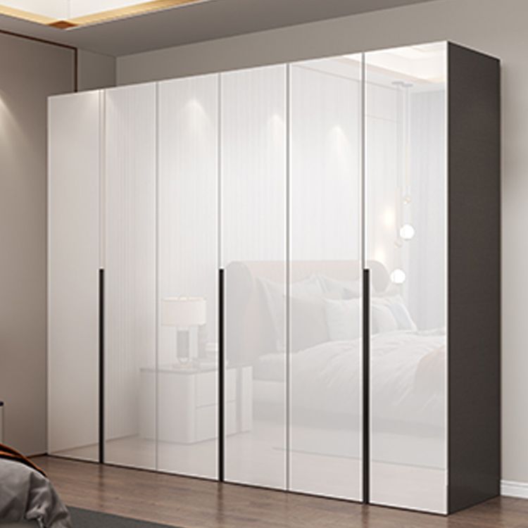 Contemporary Style Wardrobe Cabinet Wood Armoire with Door for Bedroom