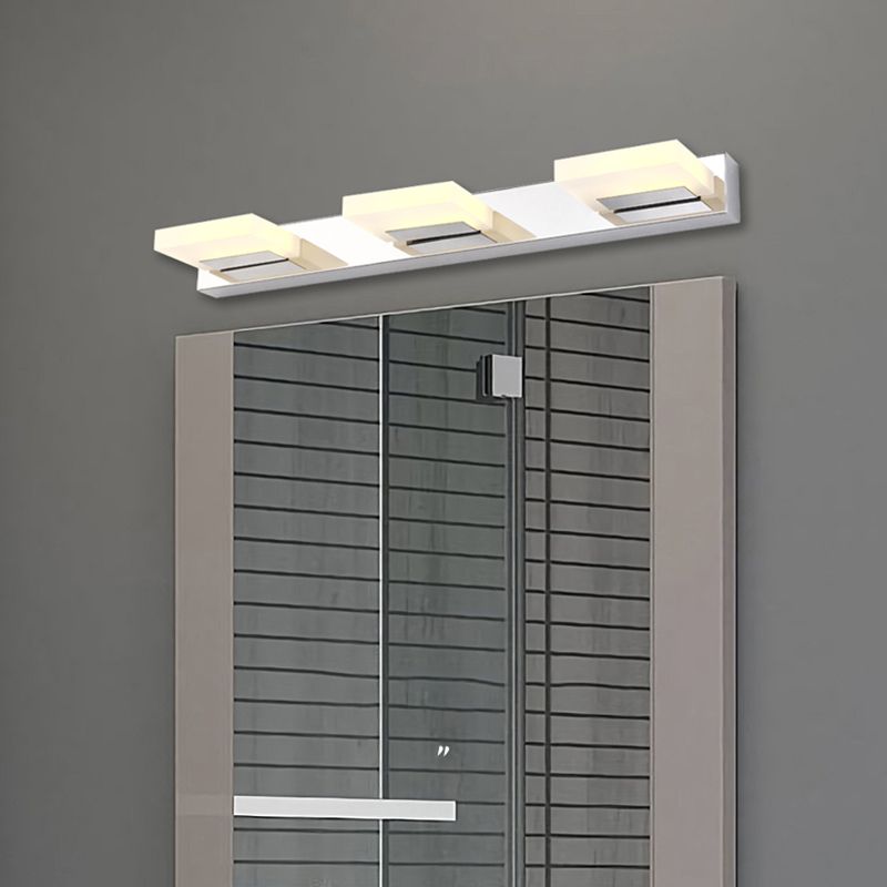Iluminación de tocador cuadrado estilo moderno de metal múltiples luces de polvo de tocador