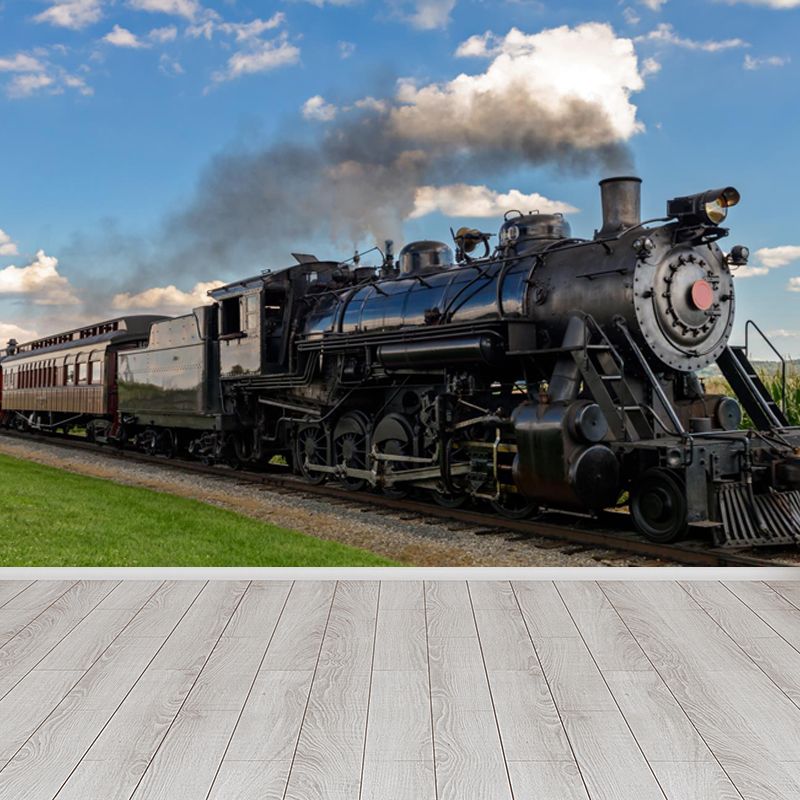 Whole Train Print Mural Decal for Indoor Decor Industrial Guest Room Wall Covering