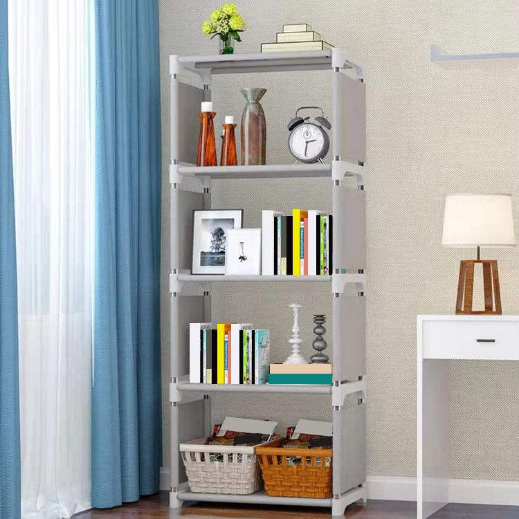 Modern Style Plastic Bookshelf Open Back Bookcase for Living Room