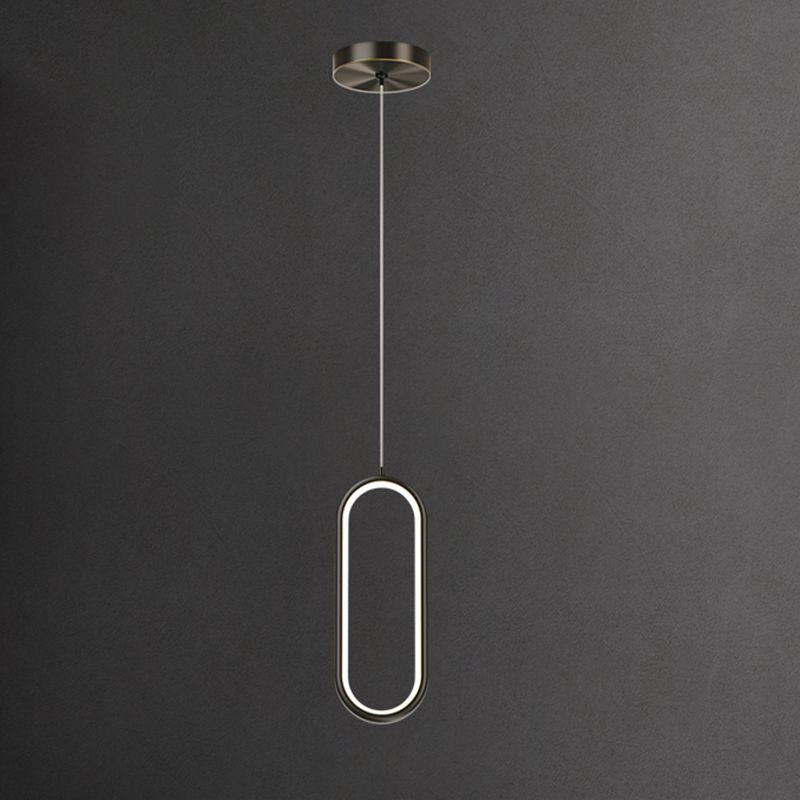 Oval Metal Ceiling Pendant Light Modern Style LED Suspension Pendant for Dinning Room