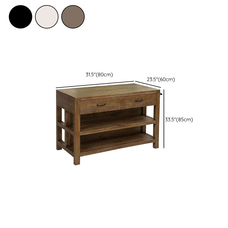 Modern Pine Solid Wood Rectangle Island Table for Kitchen Dining Room