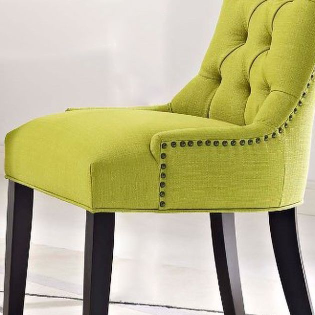 Silla auxiliar tradicional tapizada para el hogar Parsons Silla de comedor con acabado mate y patas negras