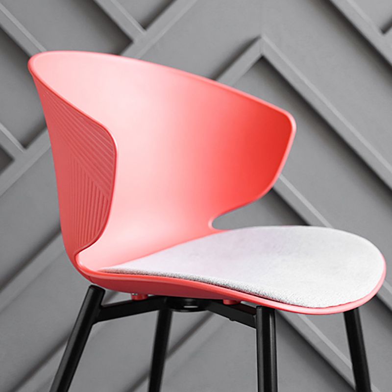 Sillas de comedor de estilo moderno, sillón lateral sin brazos con respaldo lateral de metal para cocina