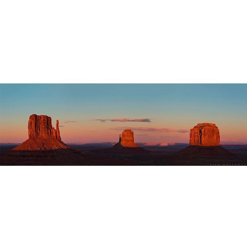 Photography Mountain Valley Mural for Accent Wall, Red-Blue, Personalized Size Available