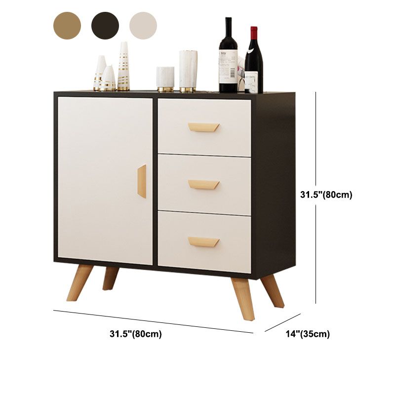 Contemporary Combo Dresser Wooden Bedroom Storage Chest Dresser with Drawers and Doors