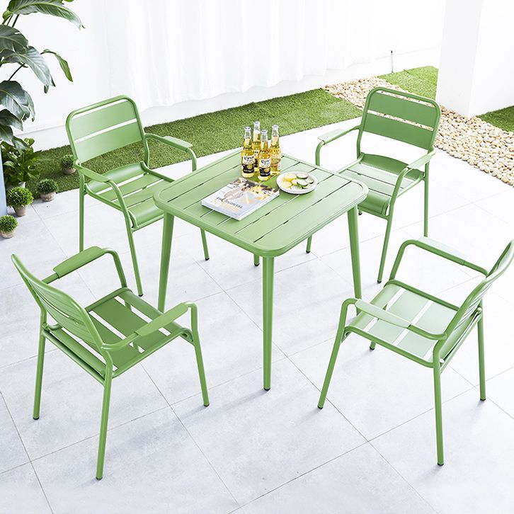 Metal Dining Side Chair Modern Patio Dining Armchair Set of 1/2/4/6/8