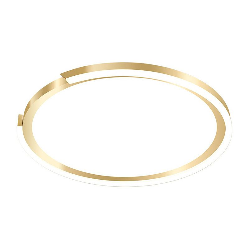 Extra dunne ronde LED-inbouwlamp Eenvoud Metallic slaapkamer inbouwplafondlamp in goud