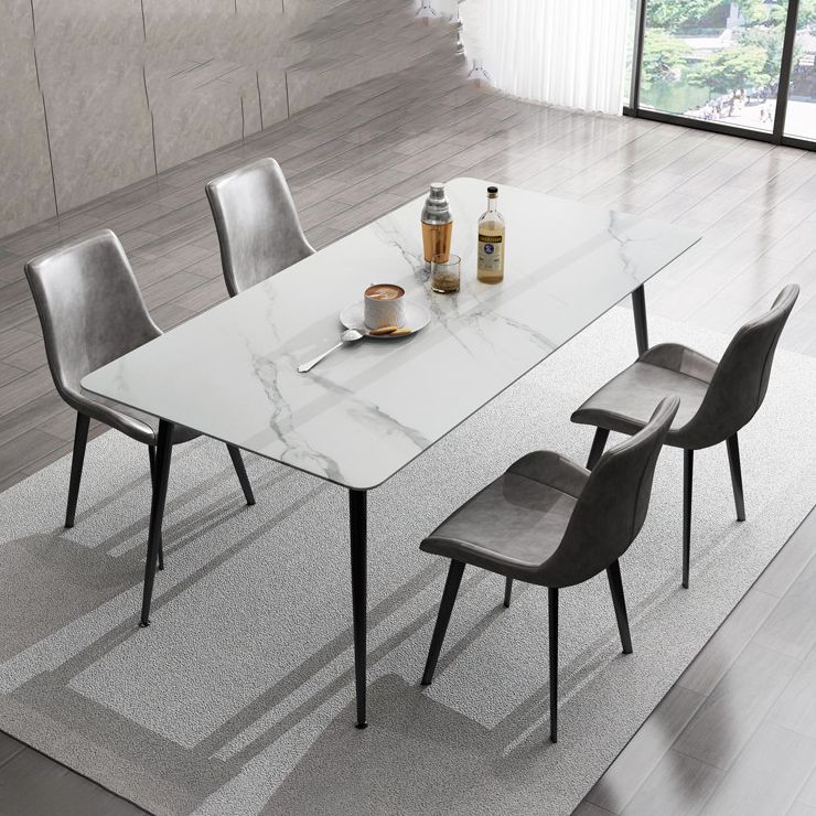 Sintered Stone Dining Table Set 1/5 Pcs Rectangle Dining Table with Armless Chairs