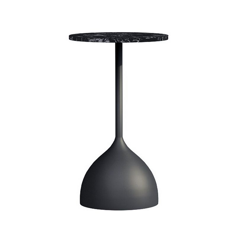 Modern Metallic Pedestal End Table 23.6" Tall Round Side Table