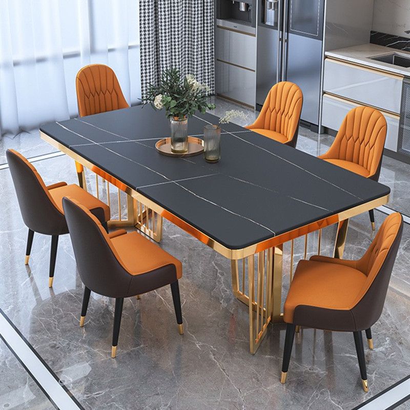 Dinner Room Luxury Dining Table Kitchen Metal Base Dining Table