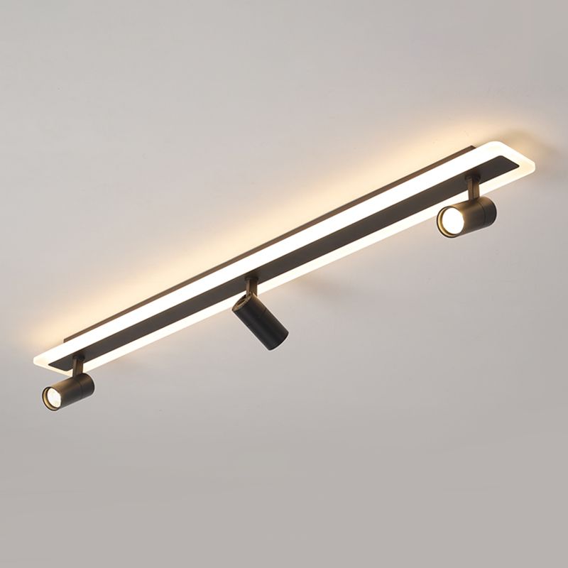 Geometry Shape LED Rail Ceiling Lamp Modern Simple Style Iron Flush Mount for Living Room