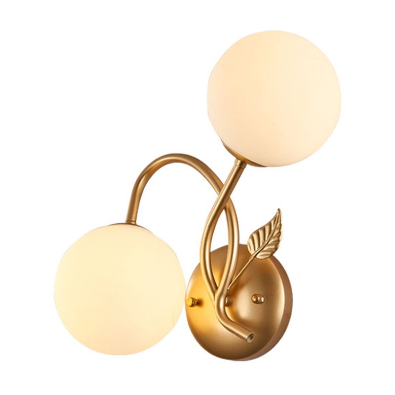 Modern Sconce Light Fixture 2-Light Wall Sconce with Metal and Glass for Living Room