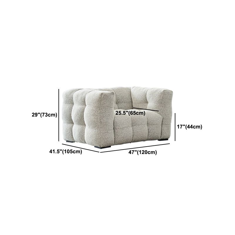 Contemporary Square Arm Tufted Tight Back Sofa Couch for Living Room