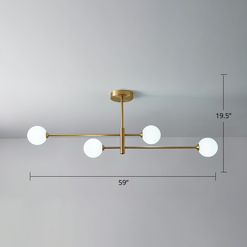 Molecola Lampone del lampadario in vetro Luce a soffitto a sospensione oro minimalista