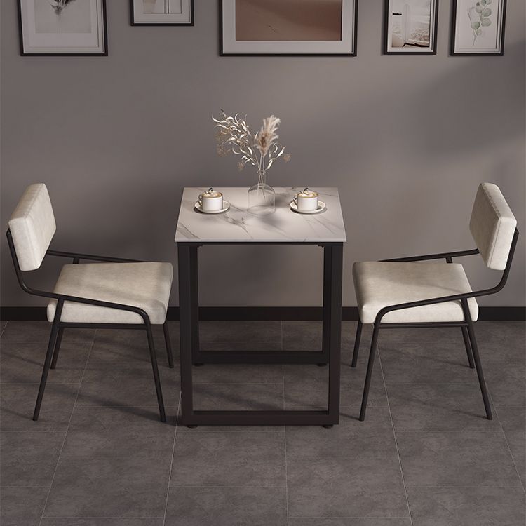 Industrial PU Leather Dining Chair Open Back Upholstered Dining Side Chair