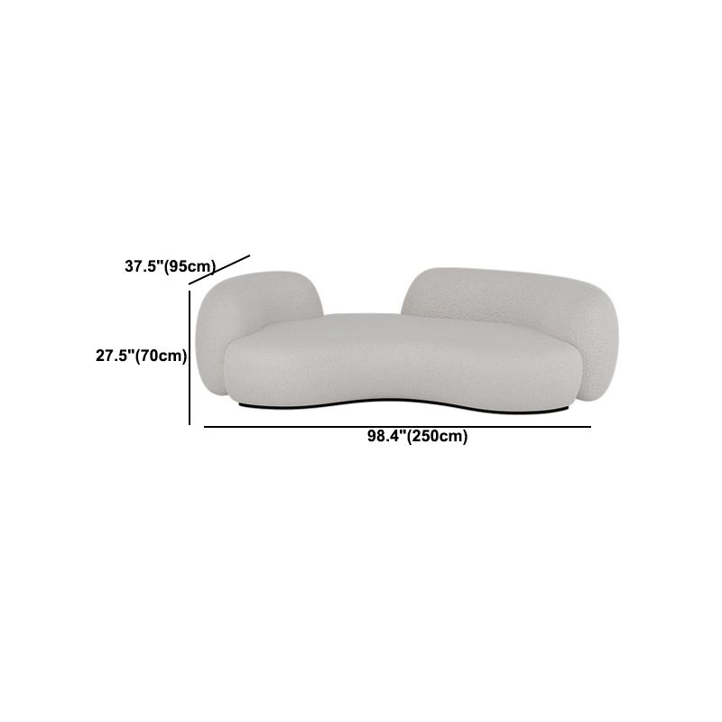 Contemporary Curved Sofa 28.34" High Sloped Arm Sofa in Beige