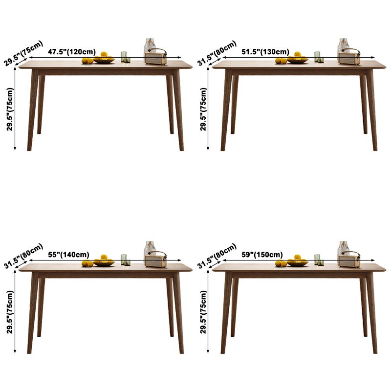Tavolo da pranzo moderno di rettangolo di legno di cenere in noce con 4 gambe per il ristorante