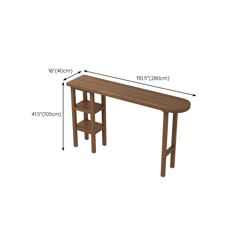 Contemporary Solid Wood Living Room Bar Dining Table in Brown